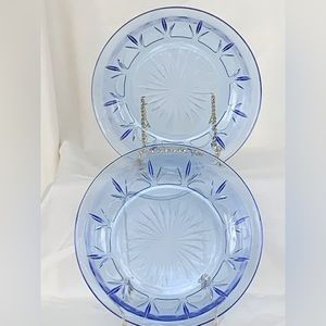 Avon Blue Glass Cereal Bowl Set of Two